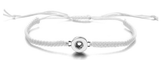 Petite White Woven Pull Bracelet