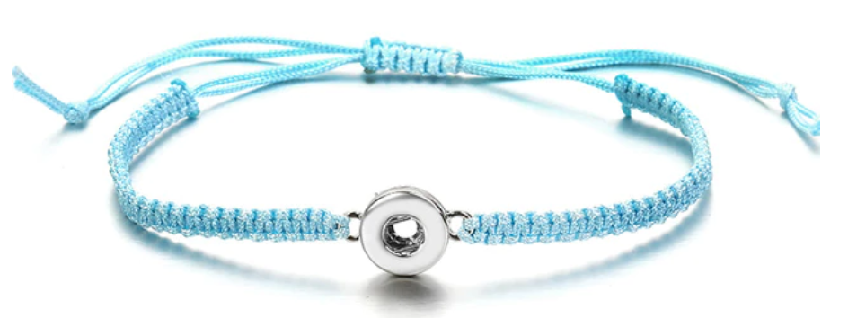 Petite Light Blue Woven Pull Bracelet