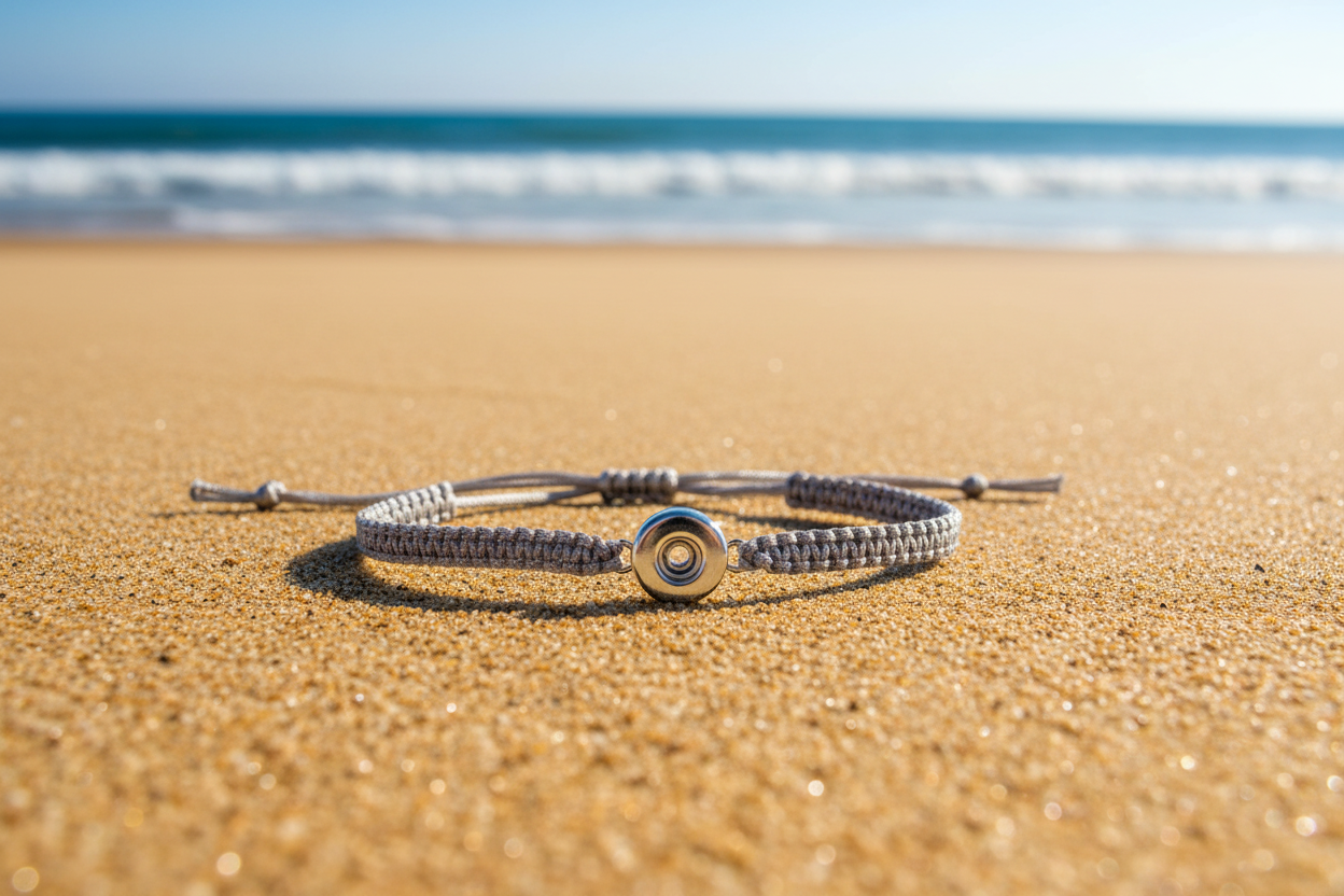 Petite Gray Woven Pull Bracelet