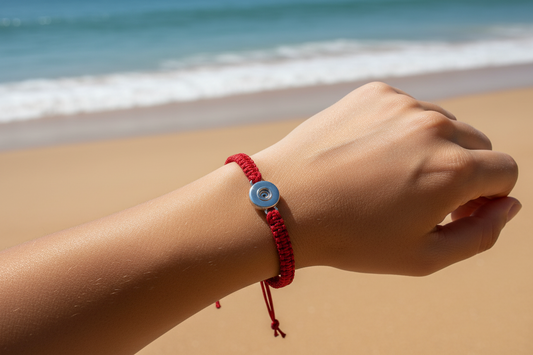 Petite Deep Red Woven Pull Bracelet