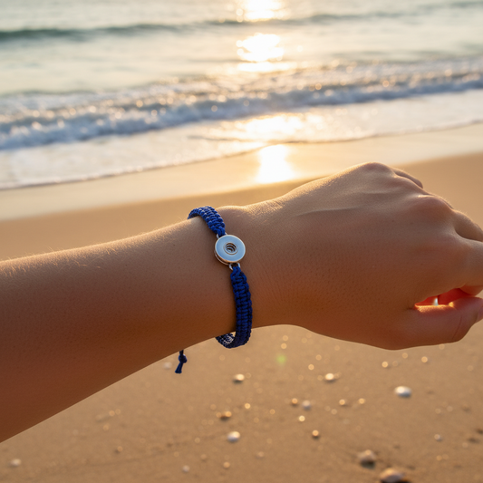Petite Deep Blue Woven Pull Bracelet