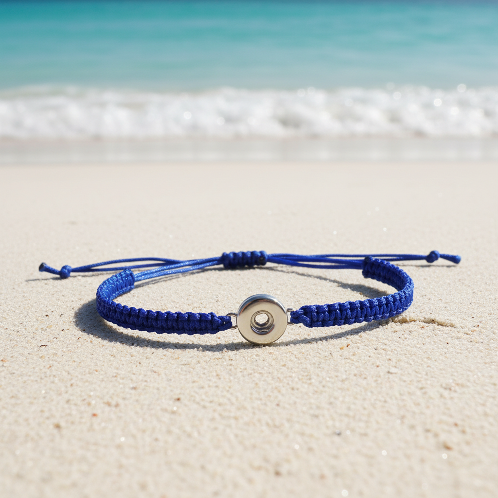 Petite Deep Blue Woven Pull Bracelet
