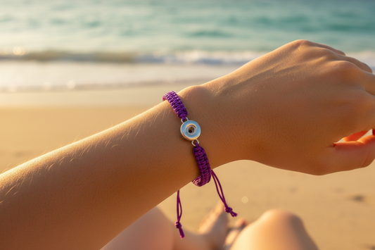 Petite Purple Woven Pull Bracelet