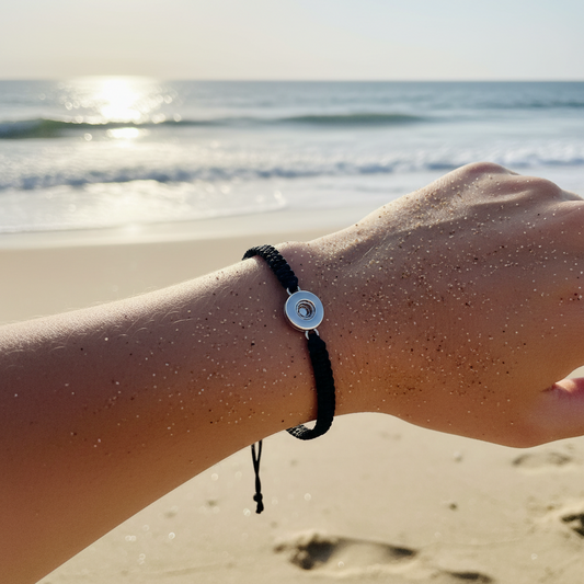 Petite Black Woven Pull Bracelet