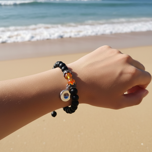 Petite Delicate Lava Stone Style Adjustable Bracelet