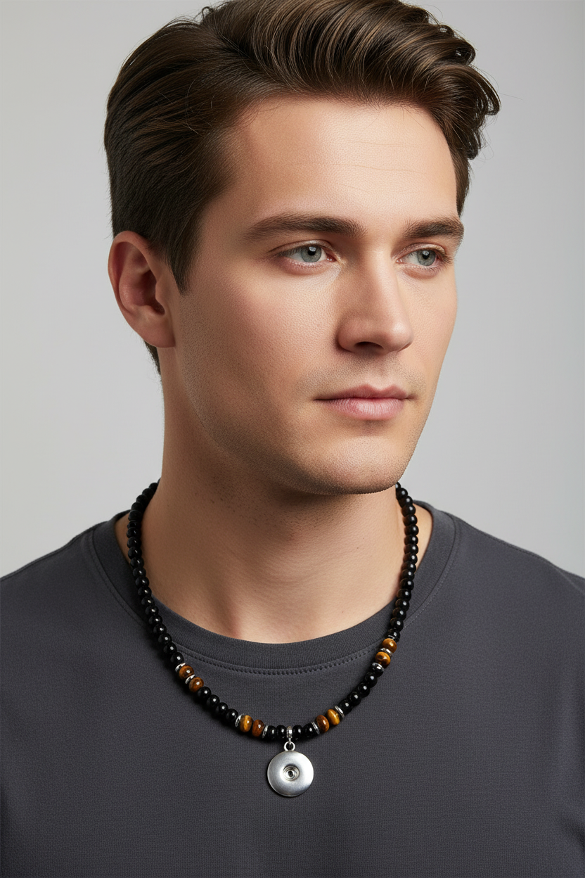 Statement Black/Brown Beaded Necklace