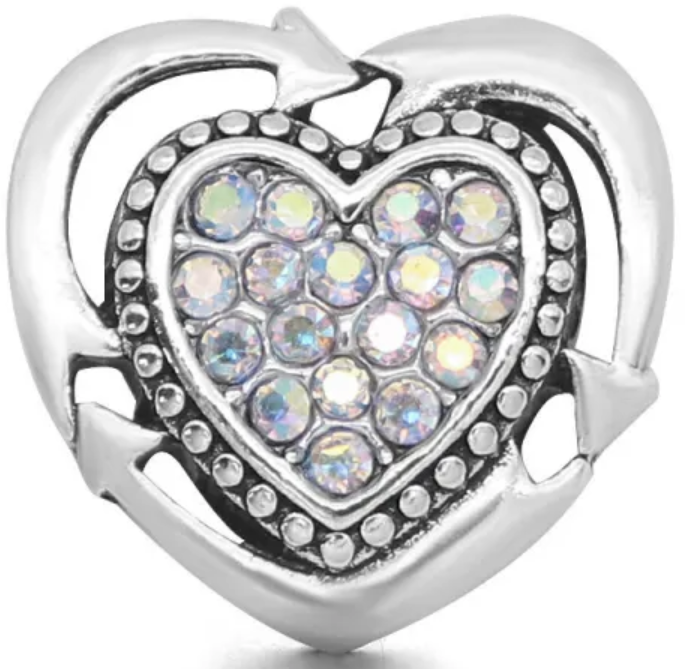 Statement Crystal Bling Heart Snap