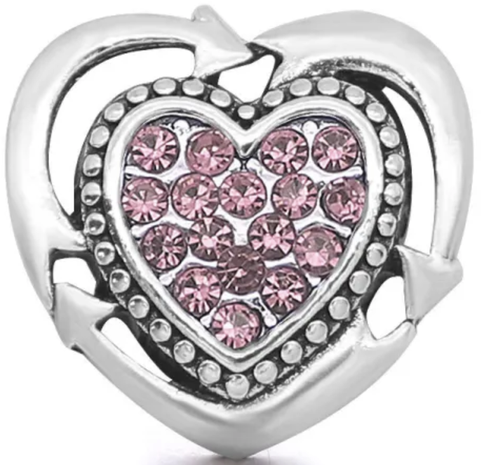 Statement Crystal Bling Heart Snap