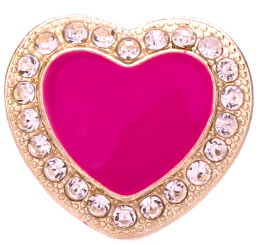 Statement Crystal Bling Heart Snap