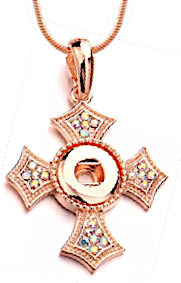 Petite Rose Gold Crystal Cross Necklace