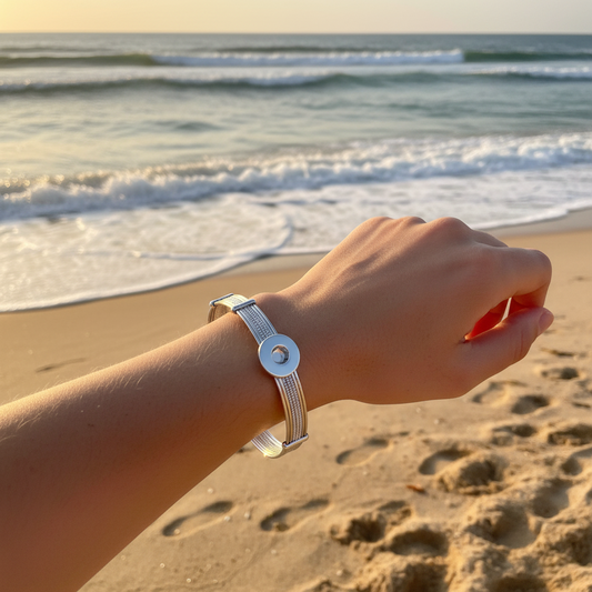 Petite Silver Tone Band Bracelet