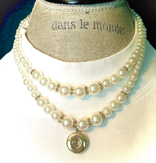 Statement Double Strand Imitation Pearl Necklace