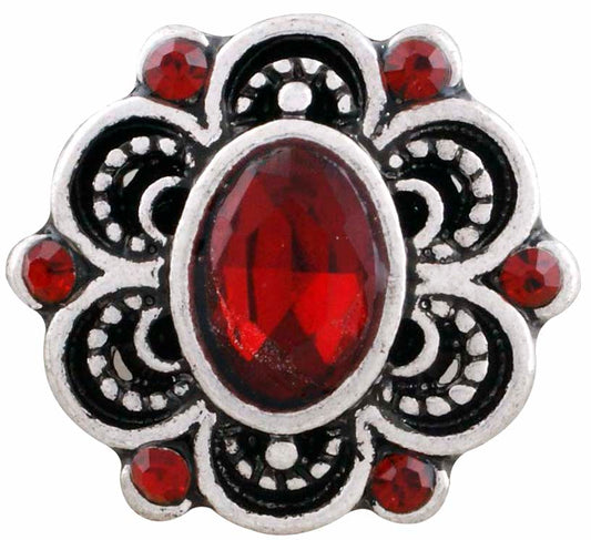 Petite Red Crystal Flower Snap