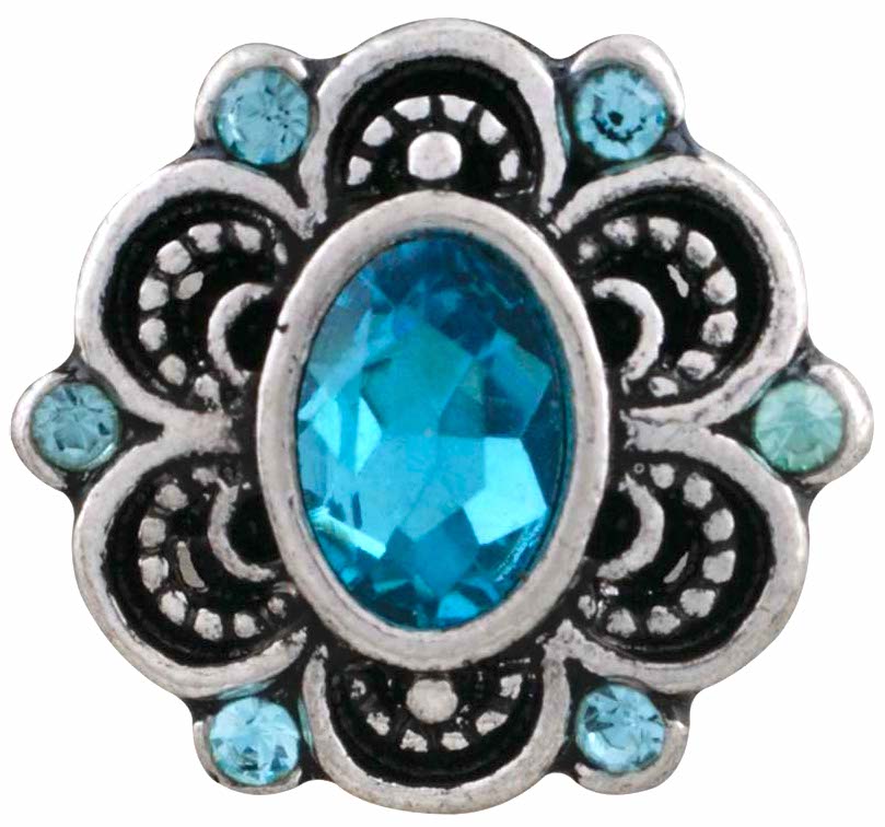 Petite Blue Crystal Flower Snap