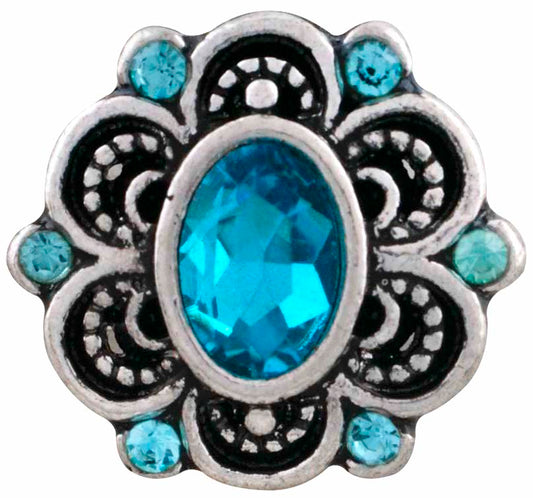 Petite Blue Crystal Flower Snap