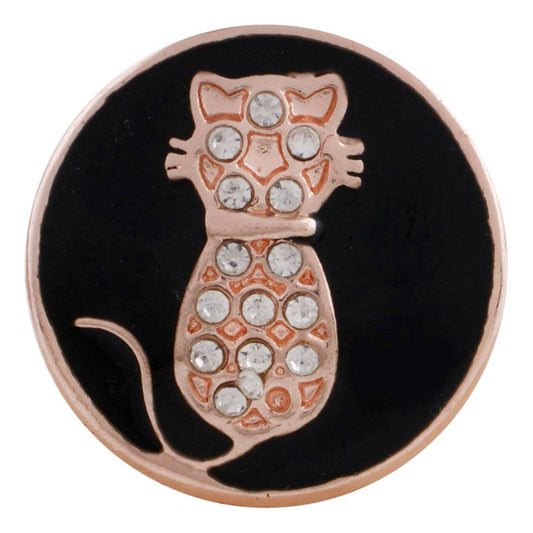 Rose Gold Crystal Cat Statement Snap