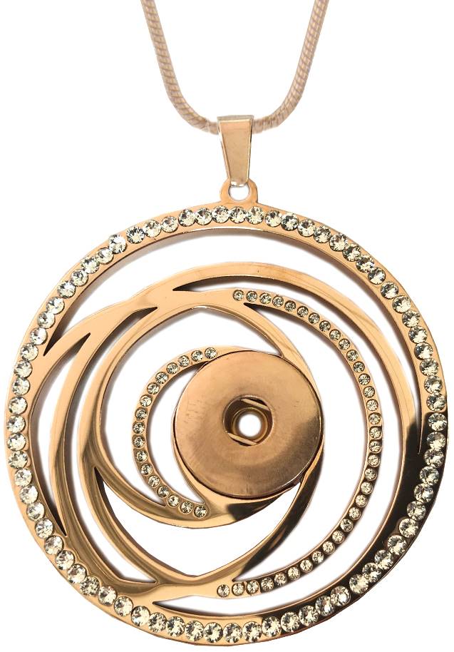 Statement Rose Gold Crystal Swirls Necklace