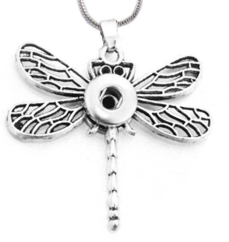 Petite Silver Tone Dragonfly Necklace