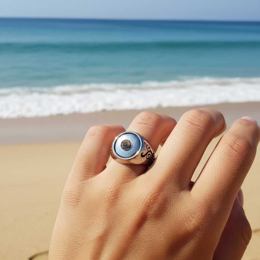 Petite Swirl Stainless Steel Ring