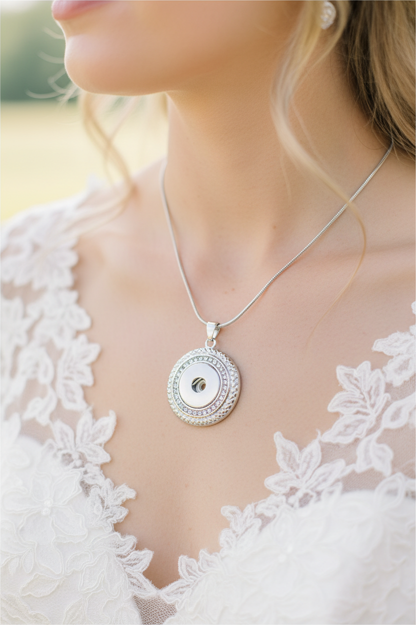 Petite Silver Tone Crystal Necklace