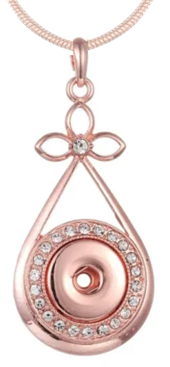 Statement Rose Gold Crystal Circle Necklace