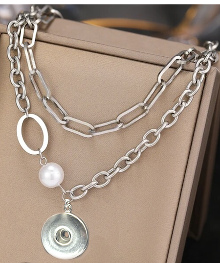 Statement Silver Chunky Dangle Necklace