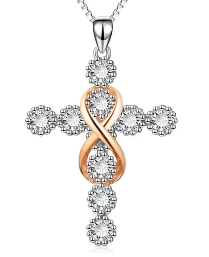 Crystal Embellished Cross Necklace