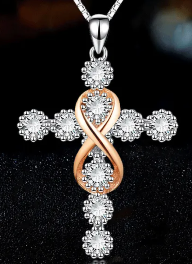 Crystal Embellished Cross Necklace