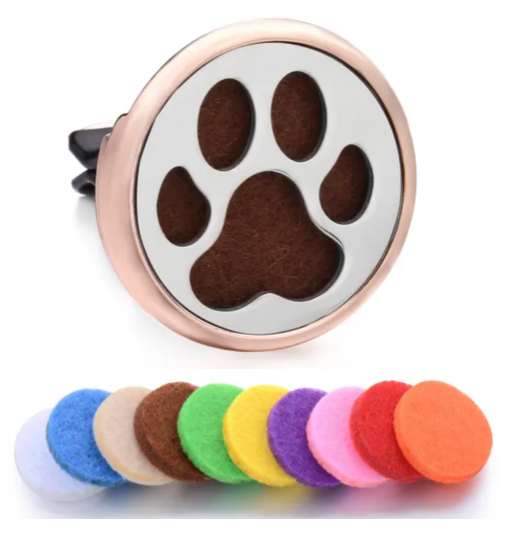 Rose Gold Paw Print Vent Clip