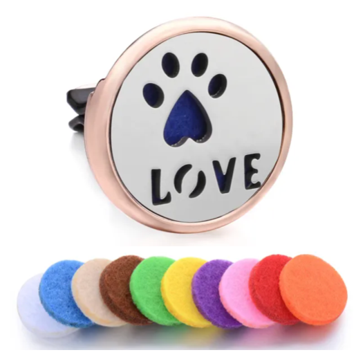 Rose Gold Love My Pet Vent Clip