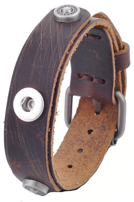 Petite Brown Leather Buckle Bracelet