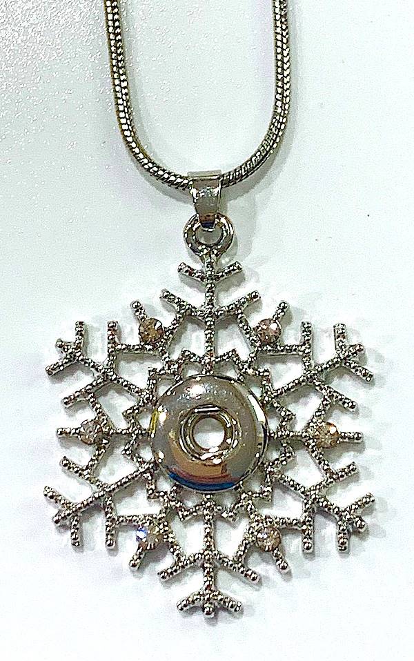 Petite Silver Crystal Snowflake Necklace