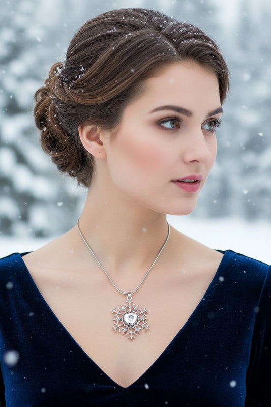 Petite Silver Crystal Snowflake Necklace