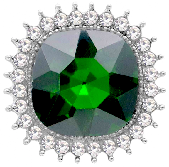 Green Crystal Bling Button Cover