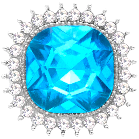 Blue Crystal Bling Button Cover