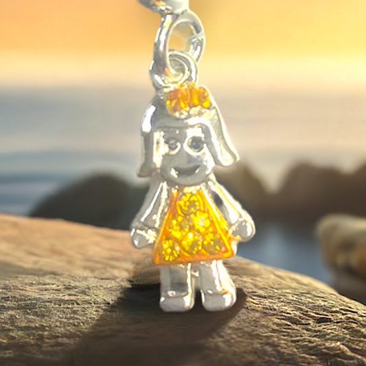 Yellow Dress Girl Clip Charm