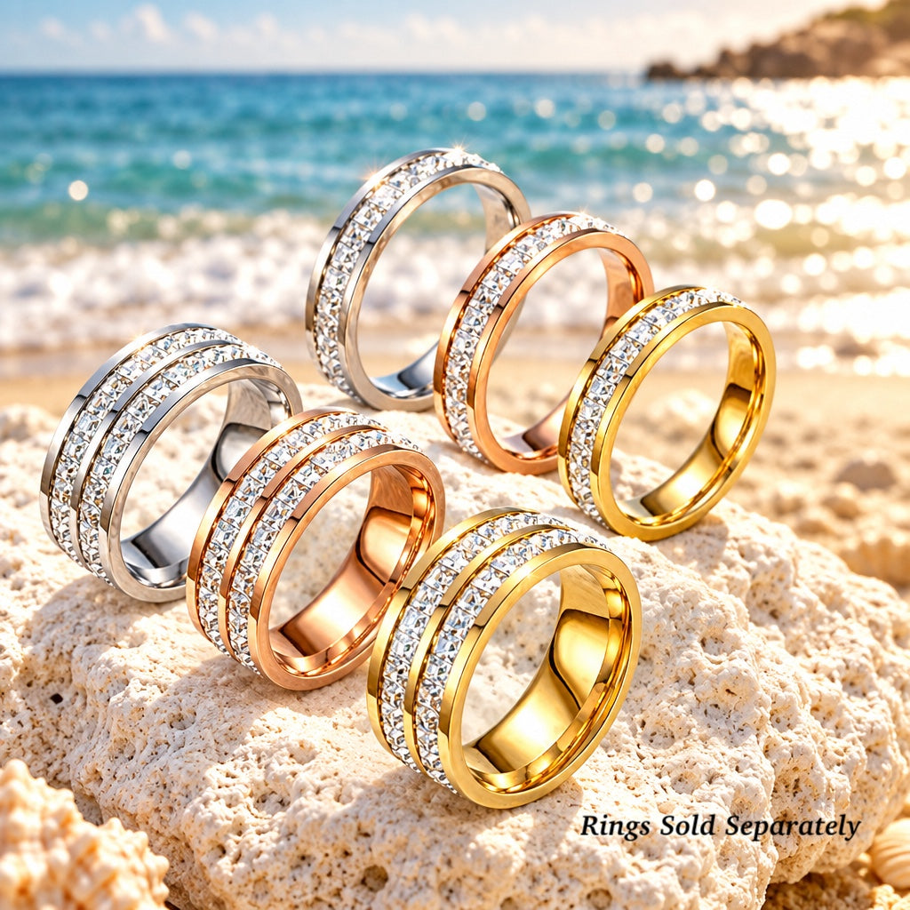 Dazzling Stainless Steel Eternity Ring