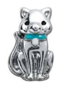 Silver Cat Locket Charm