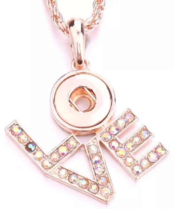 Petite Rose Gold Crystal LOVE Necklace