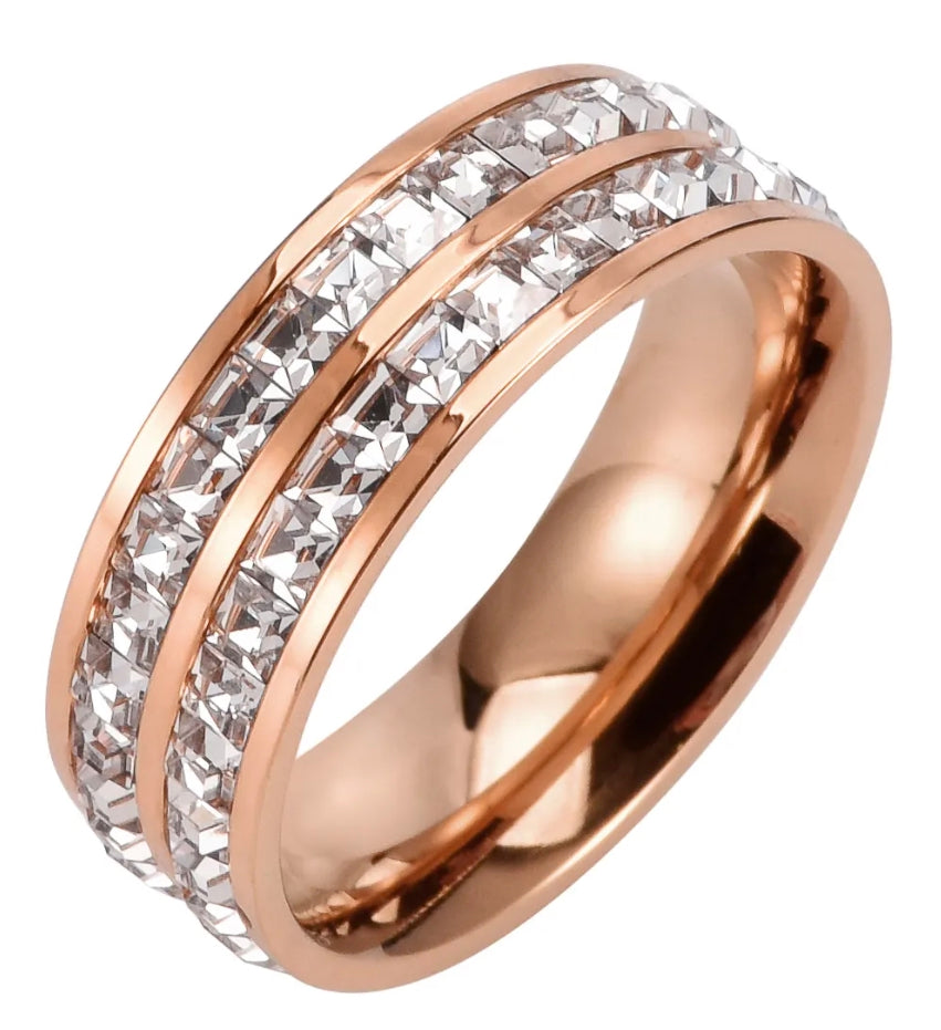 Dazzling Stainless Steel Eternity Ring