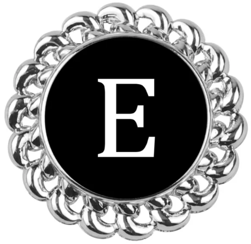 Statement Silver Swirl Letter Snaps