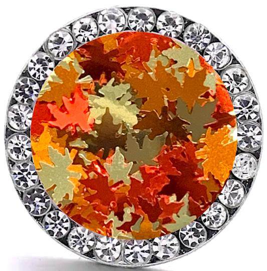 Fall Leaves Glitter Button Cover