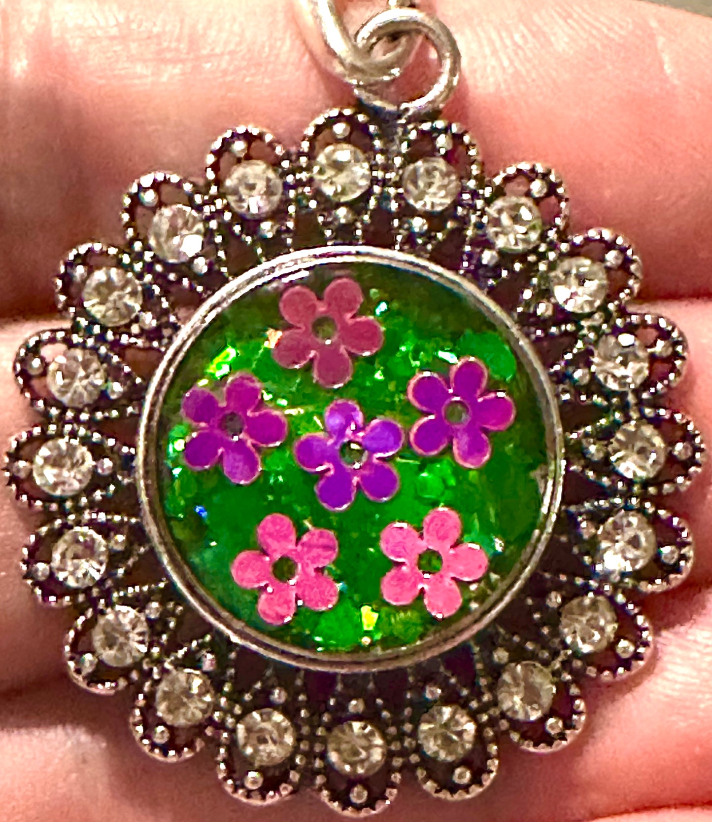 Statement Flower Power Glitter Snap