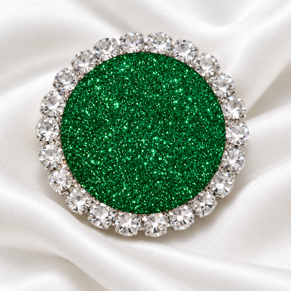 Statement Glorious Green Glitter Bling Glitter Snap