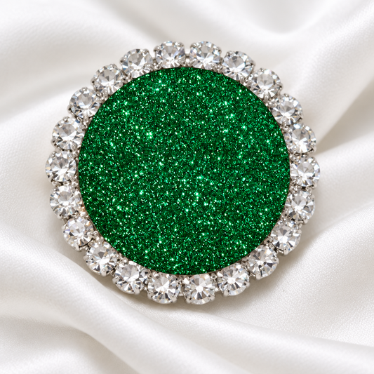 Statement Glorious Green Glitter Bling Glitter Snap