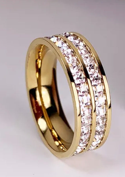Dazzling Stainless Steel Eternity Ring