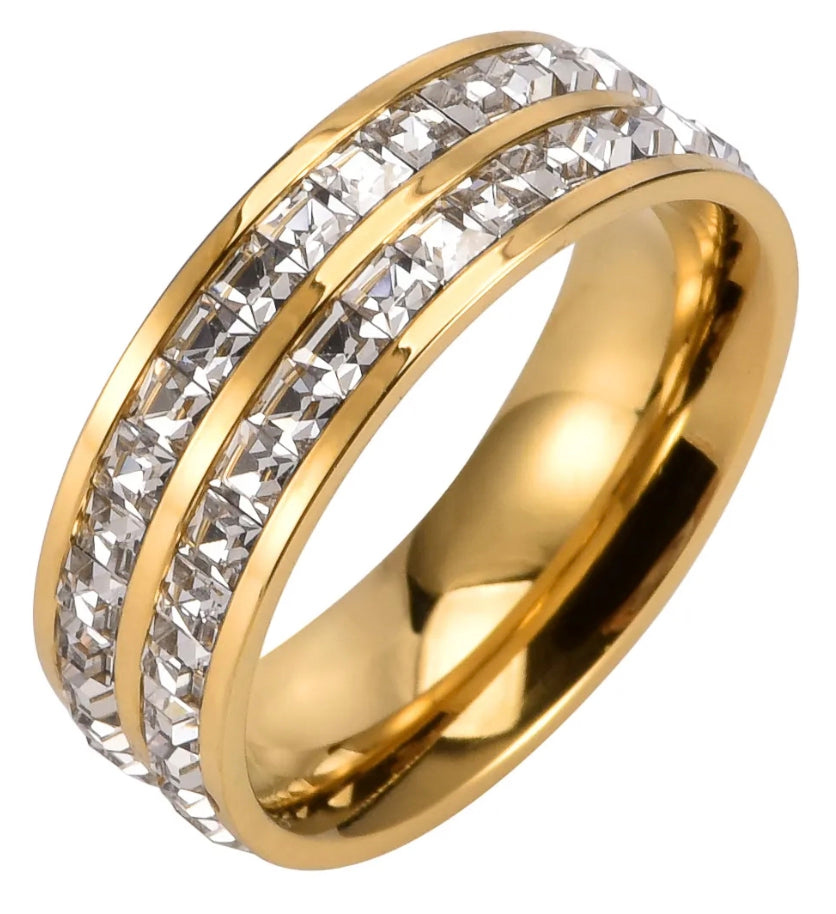 Dazzling Stainless Steel Eternity Ring