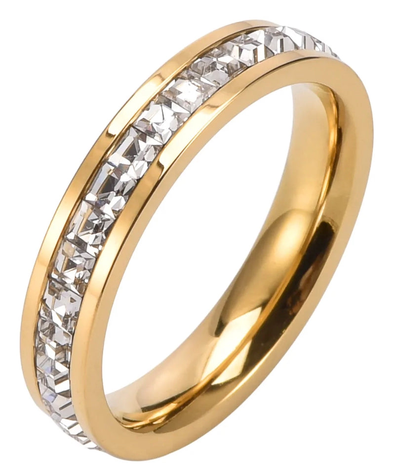 Dazzling Stainless Steel Eternity Ring