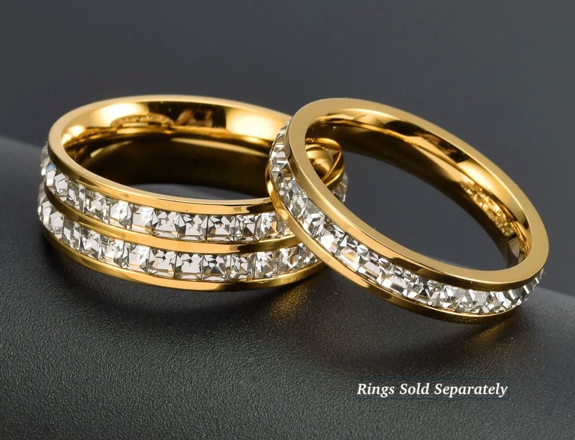 Dazzling Stainless Steel Eternity Ring