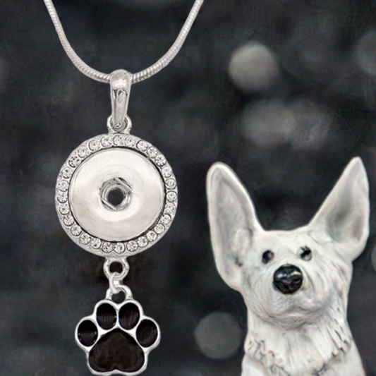 Statement Dangle Paw Print Necklace